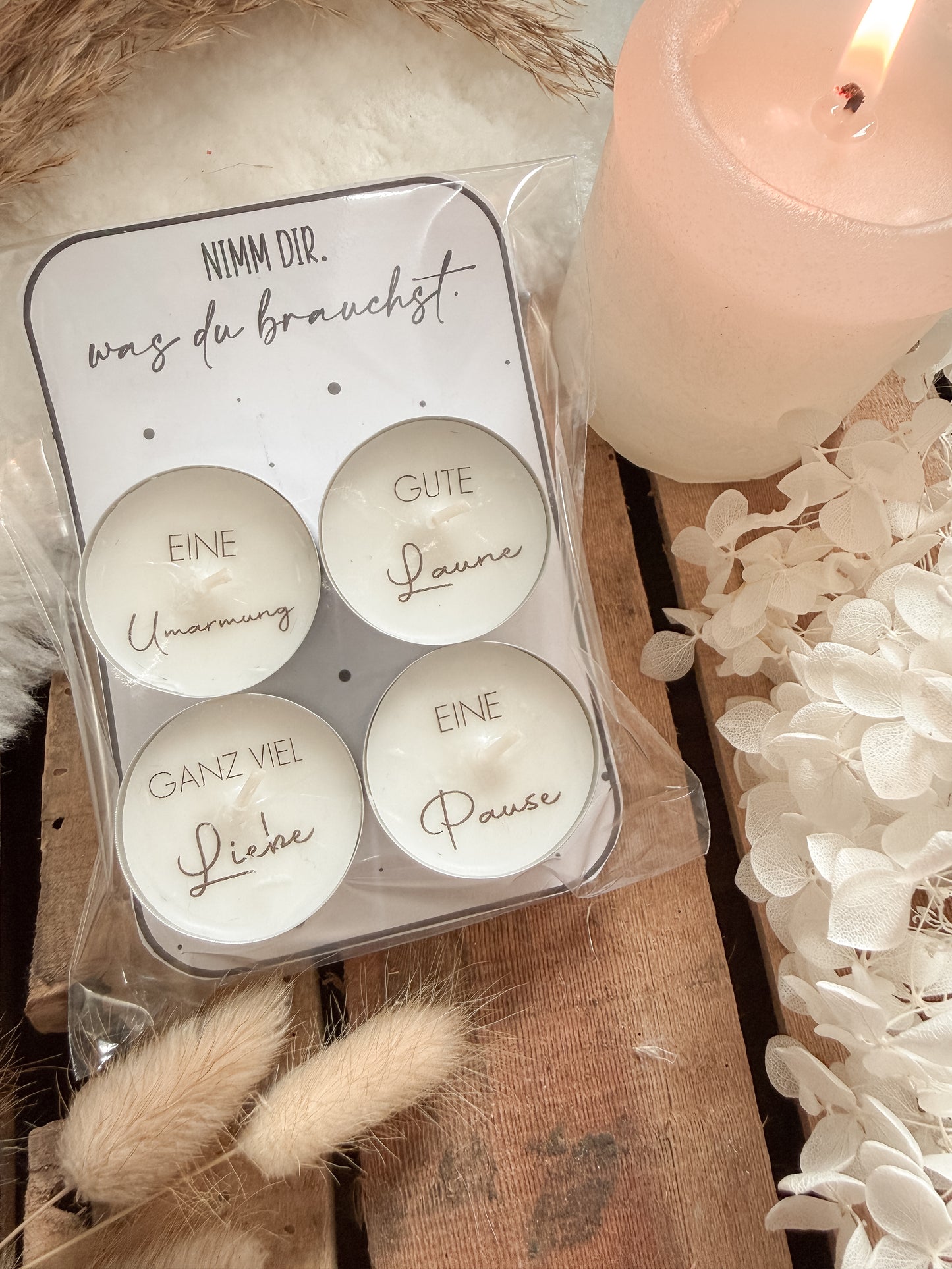 Teelicht-Set "Nimm dir, was du brauchst"