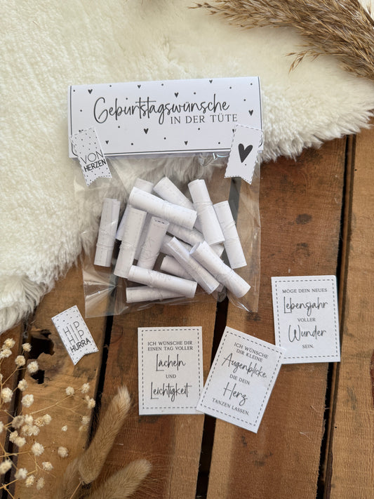 Geburtstagswünsche in der Tüte