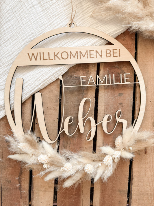 Personalisierter Trockenblumenkranz