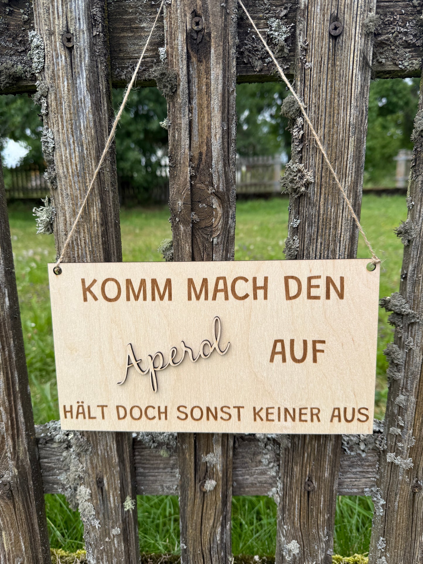 Holzschild "Komm mach den..."