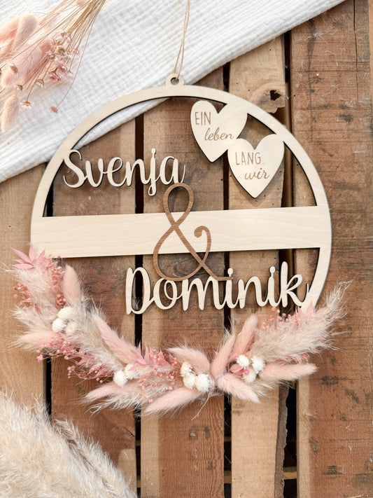 Personalisierter Türkranz "Ein Leben lang"